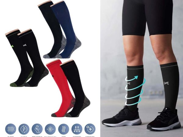 2-Pack Compressiesokken - Voorkomt Opgezwolle En Vermoeide Benen! ...
