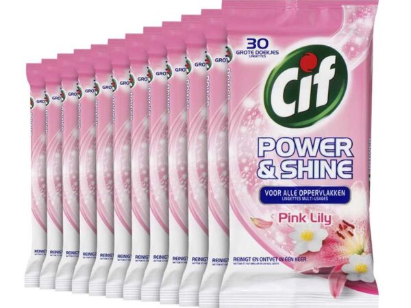 12x30 Stuks Cif Grote Schoonmaakdoekjes - Ideaal Voor Badkamer