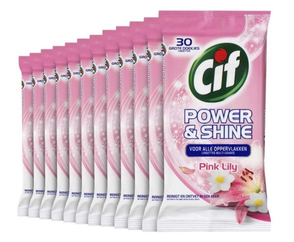 12x30 Stuks Cif Grote Schoonmaakdoekjes - Ideaal Voor Badkamer