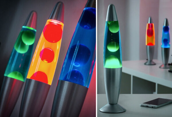 Retro lavalamp in 3 kleuren
