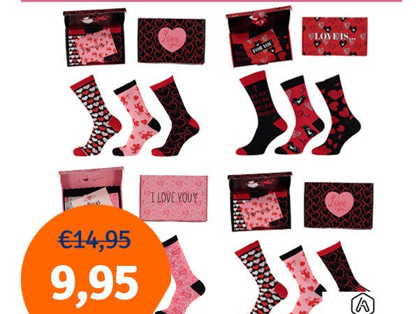 Dagaanbieding Apollo Valentijn Sokken Giftset - Dames of Heren