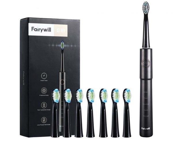 Fairywill E11 Elektrische Tandenborstel - Met 8 Opzetborstels! ...