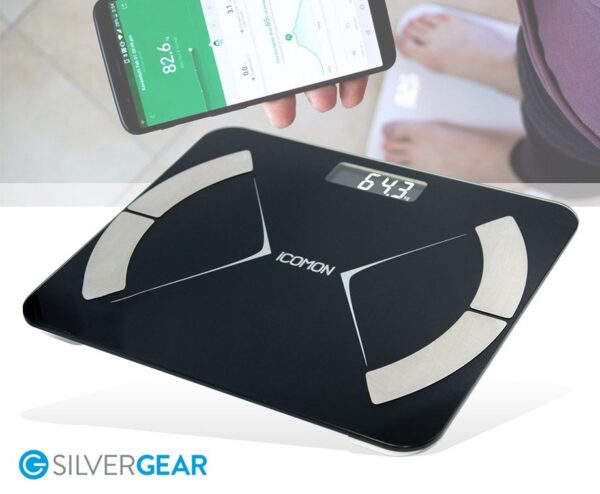 Silvergear Smart Weegschaal Zwart - Meet o.a. Gewicht
