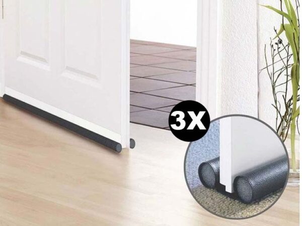 Dubbelle Tochtstopper - 95 cm - 3 stuks