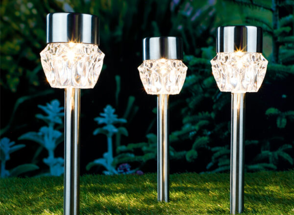 Solar Padverlichting - LED - 3 Stuks - Kristal