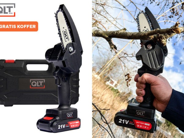 QLT hand kettingzaag op accu in de aanbieding