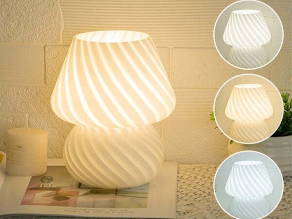 Glazen LED Tafellamp - Met Wit
