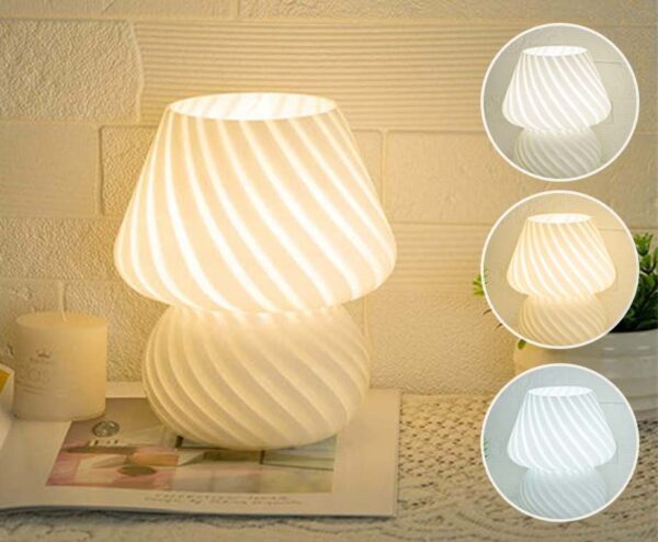 Glazen LED Tafellamp - Met Wit