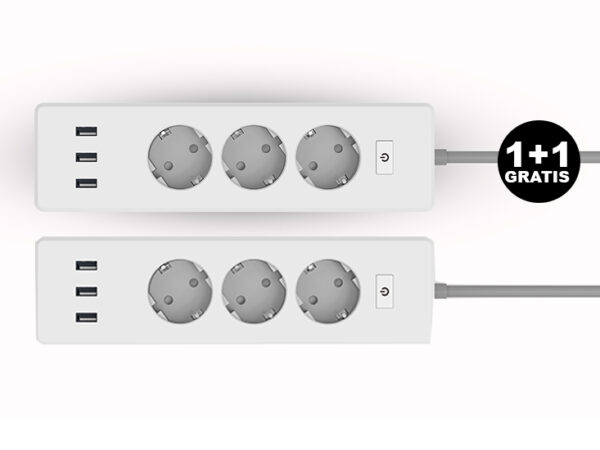 Etiger slimme stekkerdoos 3V + 3xUSB - 1+1 gratis