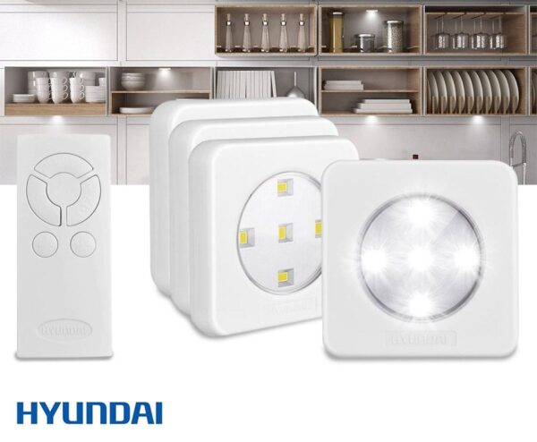 4-Pack Hyundai Draadloze LED Puck Lights - Met Afstandsbediening! ...