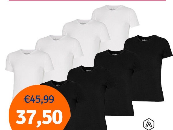 Apollo T-shirts Heren Bamboo V-neck 4-pack