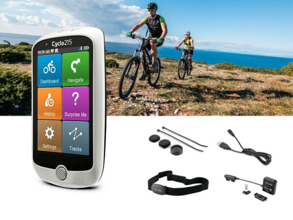 Mio Cyclo 215HC Fietscomputer draadloos - Fietsnavigatie - GPS - Grijs - Refurbished