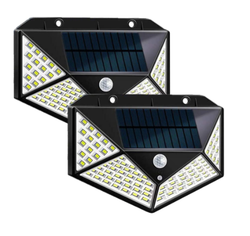LED Solar buitenlampen met bewegingssensor - Dag/Nacht sensor - Set van 2