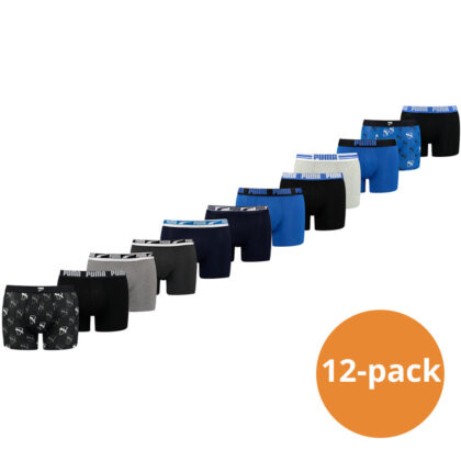 Puma Boxershorts Voordeelpakket 12-pack Black / Grey / Blue