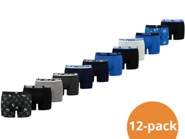 Puma Boxershorts Voordeelpakket 12-pack Black / Grey / Blue