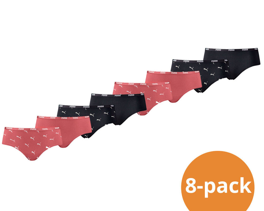 Puma Dames Hipsters Cat Logo 8-pack Zwart/Heartfelt