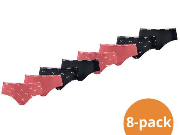 Puma Dames Hipsters Cat Logo 8-pack Zwart/Heartfelt