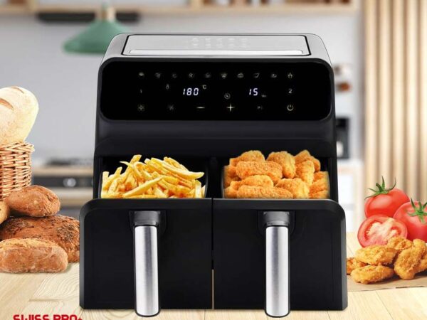 Swiss Pro Dubbele Airfryer - 2x4L Voor Snacks