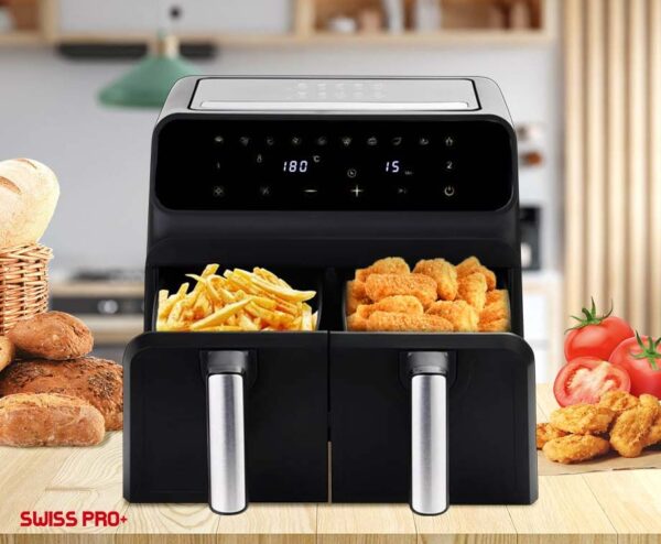 Swiss Pro Dubbele Airfryer - 2x4L Voor Snacks