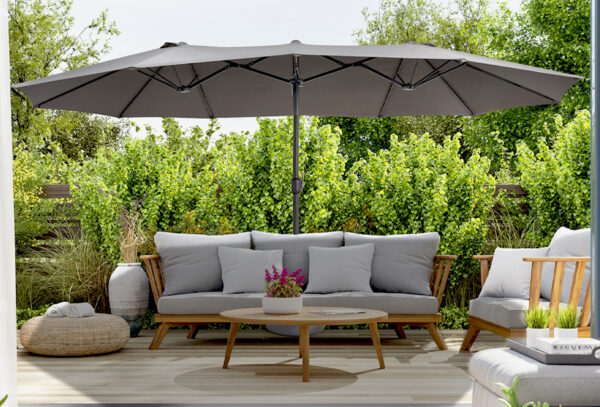 Dubbele parasol van Lifa Garden