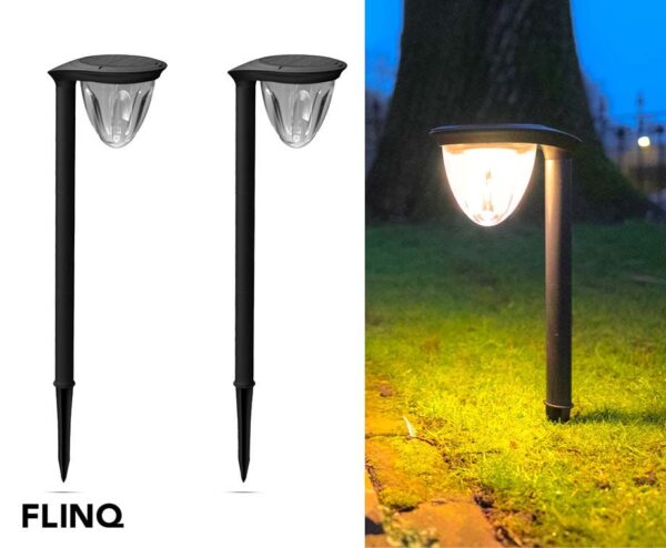 2-Pack FlinQ Solar Garden Light Luxe - Gaat Automatisch Aan In Het Donker! ...