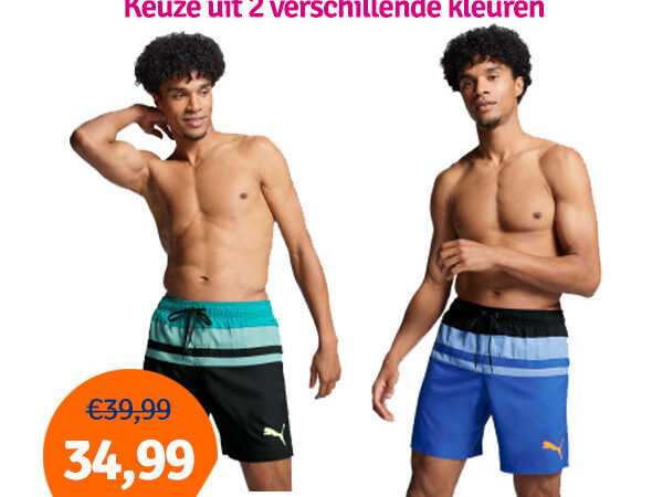 Dagaanbieding Puma Zwembroek Heren Heritage Stripe Mid Shorts