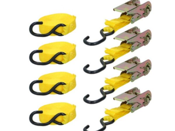 4-Delige Set Spanbanden Met Ratel En S-Haak - Geschikt Tot 350kg! ...
