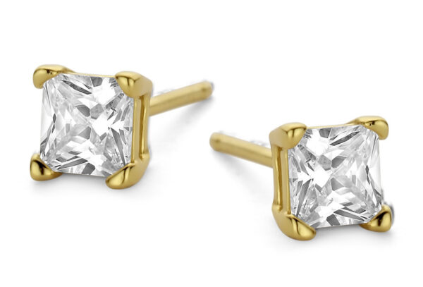Gold plated zirkonia oorbellen