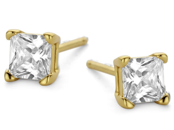 Gold plated zirkonia oorbellen