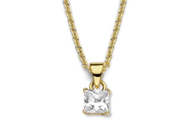 Gold plated ketting met zirkonia