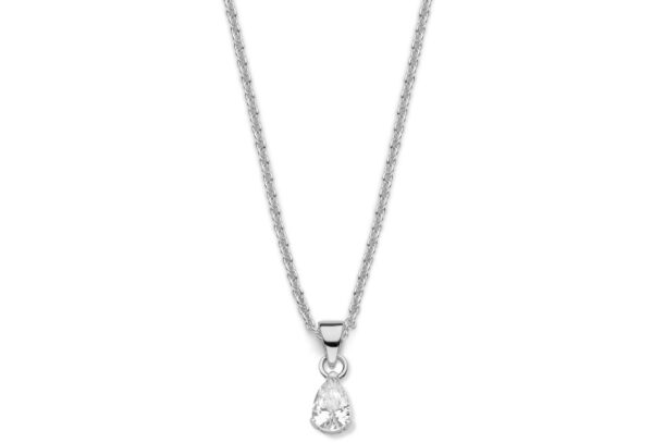Zilveren ketting met zirkonia hanger