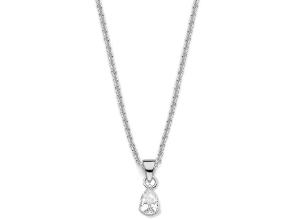 Zilveren ketting met zirkonia hanger