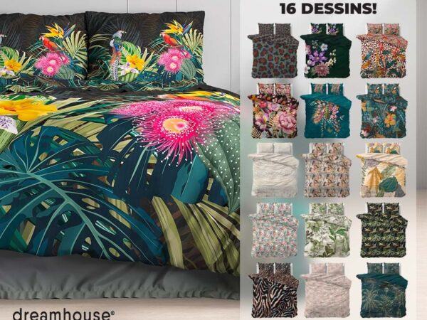Dreamhouse Satijn Dekbedovertrek - Keuze Uit 16 Kleurrijke Planten- En Dier ...