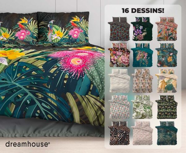 Dreamhouse Satijn Dekbedovertrek - Keuze Uit 16 Kleurrijke Planten- En Dier ...