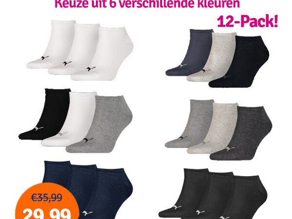 Dagaanbieding Puma Sneakersokken 12-pack