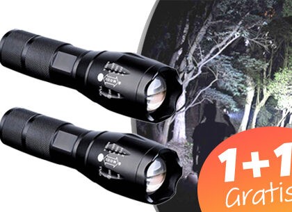 Militaire zaklamp 1+1 gratis - in de aanbieding