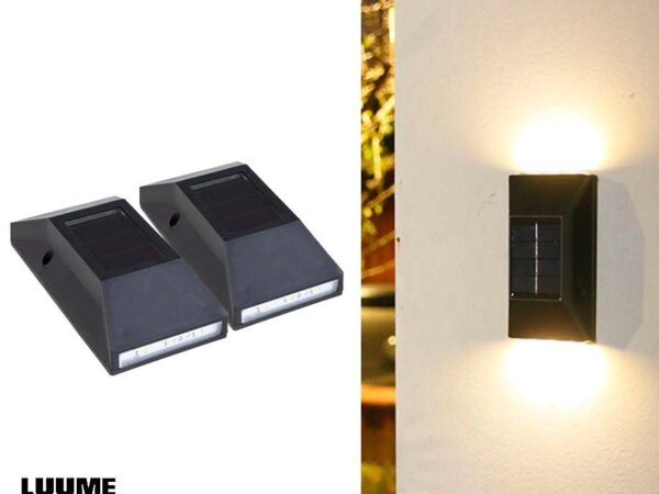 2-Pack Solar Up Down Buitenlampen - Geeft Licht Aan Boven- En Onderzijde! ...