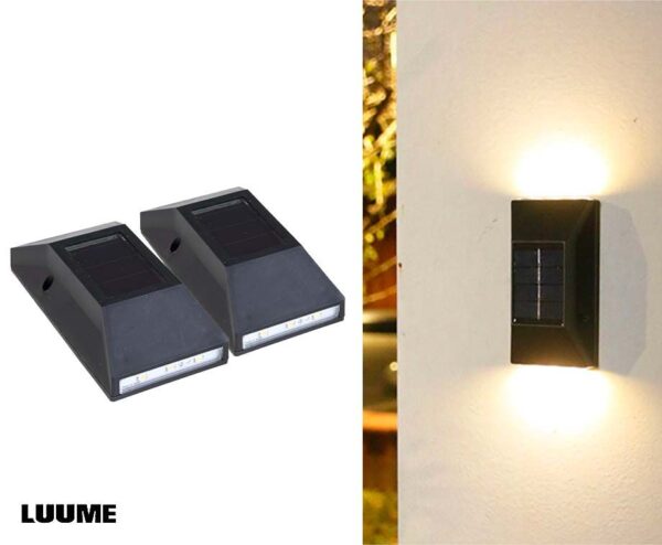 2-Pack Solar Up Down Buitenlampen - Geeft Licht Aan Boven- En Onderzijde! ...