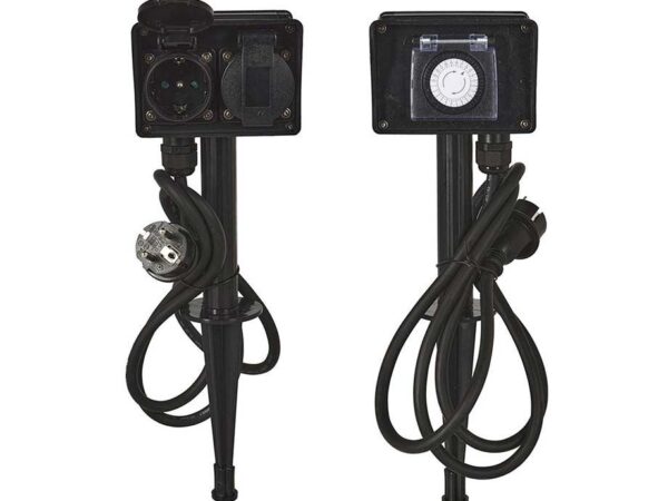Dubbele Tuincontactdoos Met Timer - Sluit Tuinverlichting En -Apparaten Aan ...