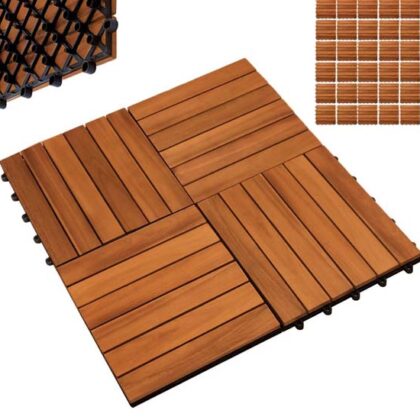 Gardentiles houten tuintegels - terrastegels 30 x 30cm = Pakket van 4