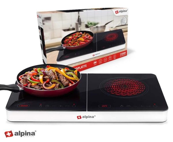 Alpine 2-Pits Inductie Kookplaat - Met Kinderslot En Digitaal Display! ...