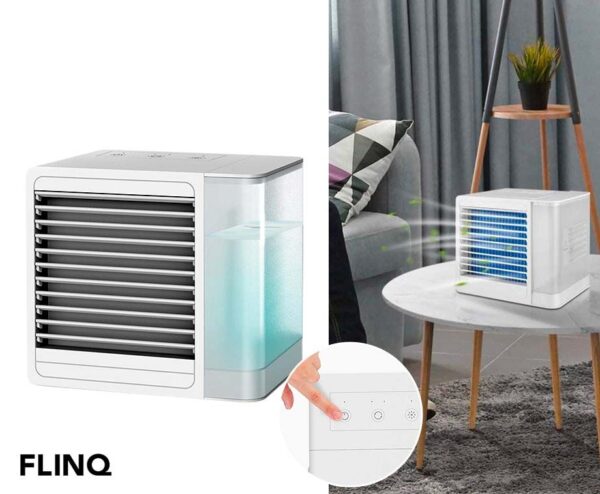 FlinQ Mini Aircooler Met LED Verlichting - Altijd Verkoeling Bij De Hand! ...