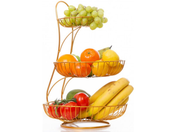 Ynona Fruitschaal - 3 Laags - Goud - Fruitmand