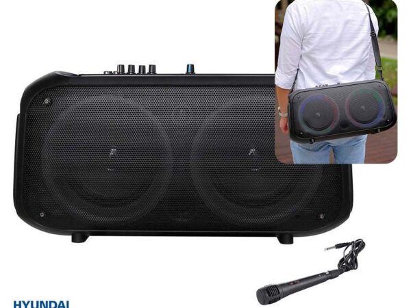Hyundai Electronics Party Brick Speaker XL 50cm - Inclusief Karaoke Microfo ...