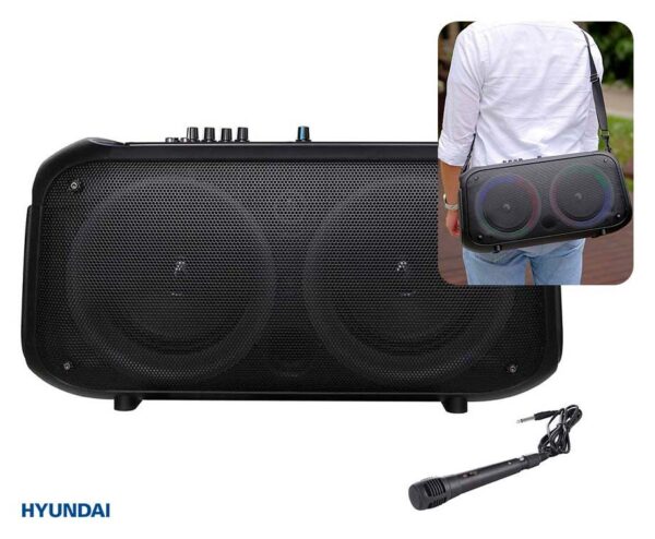 Hyundai Electronics Party Brick Speaker XL 50cm - Inclusief Karaoke Microfo ...