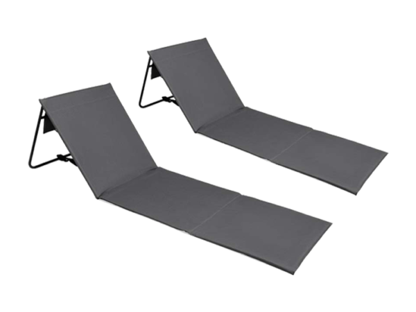 Intimo Lig-/Strandmatten Grijs - strandmat met rugsteun - 2 stuks