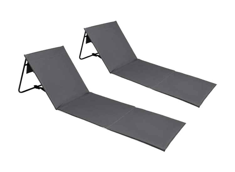 Intimo Lig-/Strandmatten Grijs - strandmat met rugsteun - 2 stuks