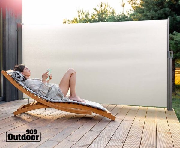 Uittrekbaar Privacy- En Windscherm Crème 170 x 300 cm - Ongestoord Zonnen ...