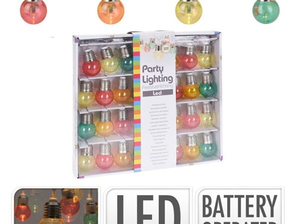 Feestverlichting - 30 LED Bolletjes - 4.50 meter - Multicolor