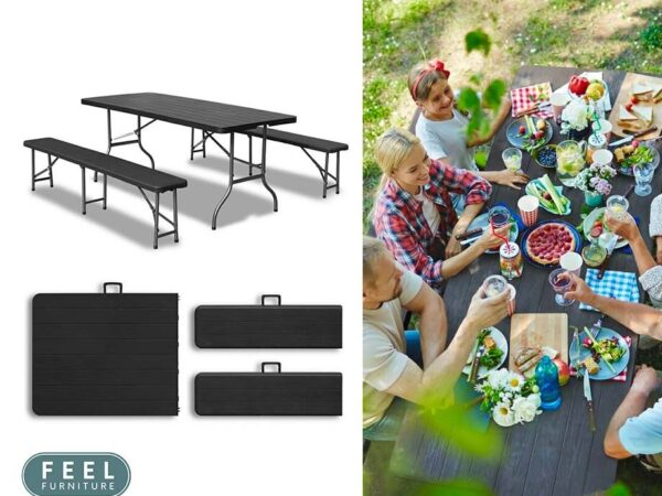 Feel Home Opvouwbare Picknicktafel Set - Voor Tot Wel 8 Personen! ...